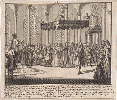 Marriage of Louis XV and Maria Lesczinska, Leonard Schenk, 1727 Canvas Print