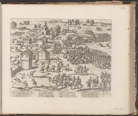 Battle of Auneau, 1587, Frans Hogenberg, 1589 - c. 1593 Canvas Print