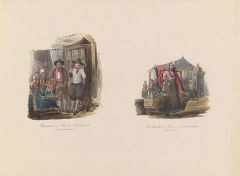 Costumes of Schokland and Amsterdam, c. 1850, anonymous, 1840 - 1870 Canvas Print