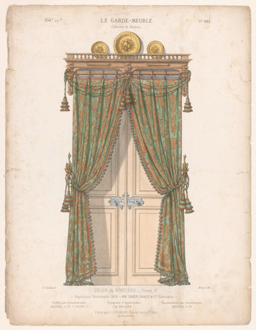 Door with curtains, Midart, c. 1860 - c. 1880 Canvas Print