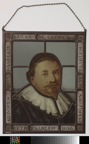 Stained glass pane with the portrait of Lucas de Clercq (1603-1652), anonymous, after 1635 - c. 1900 Canvas Print