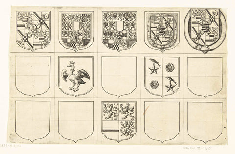 Fifteen coats of arms, Michiel le Blon (attributed to), 1892 Canvas Print