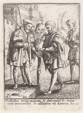 The Lawyer and Death, Wenceslaus Hollar, c. 1680 Canvas Print