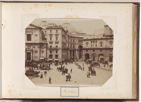 Piazza S. Ferdinando at the Umberto I gallery and the San Carlo Theatre in Naples, anonymous, c. 1880 - c. 1920 Canvas Print