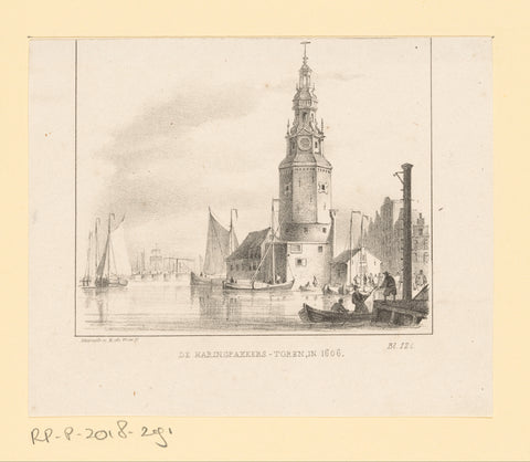 View of the Haringpakkerstoren, 1606, Johannes Hilverdink (possibly), 1844 Canvas Print