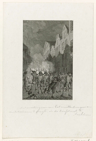 Confrontation between civilian patrol and military patrol in Arnhem, 1784, Reinier Vinkeles (I), 1788 - 1790 Canvas Print