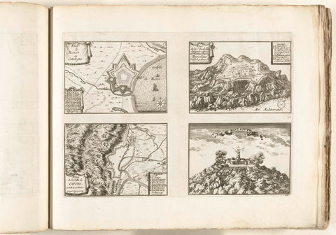 Maps of Rosas, Gerona and other places in Catalonia, c. 1702, anonymous, 1702 - 1703 Canvas Print