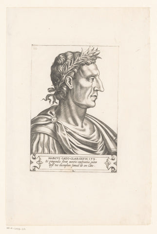 Portret van Marcus Porcius Cato Uticensis minor, René Boyvin, 1566 Canvas Print