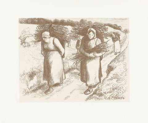 Women carry fagots, Camille Jacob Pissarro, 1896 Canvas Print