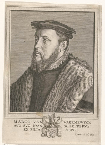 Portrait of Marcus van Vaernewijck, Pieter de Jode (I), 1590 - 1632 Canvas Print