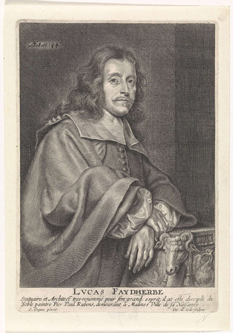 Portret van Lucas Faydherbe, Pieter de Jode (II), 1628 - 1670 Canvas Print