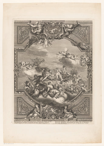 Apollo hands out rewards to Arts and Sciences, Minerva crowns the genius of France, Simon Henri Thomassin, 1711 Canvas Print