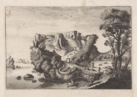 Landscape in the shape of a man's head, Wenceslaus Hollar, 1625 - 1677 Canvas Print