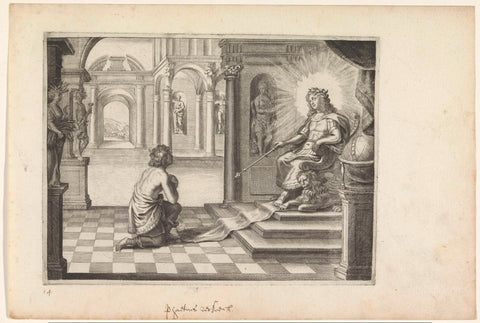 Phaëthon asks his father if he can drive his solar car, Crispijn van de Passe (II), c. 1636 - 1670 Canvas Print