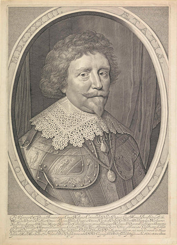 Portrait of Frederik Hendrik, Prince of Orange, at the age of 49, Willem Jacobsz. Delff, 1634 Canvas Print