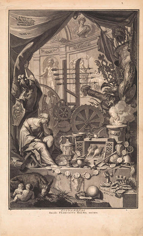 Allegorical title page with various references to the city of Rome, Matthijs Pool, 1713 Canvas Print