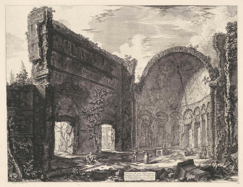 Library in the Villa Adriana in Tivoli, Giovanni Battista Piranesi, 1748 - 1778 Canvas Print