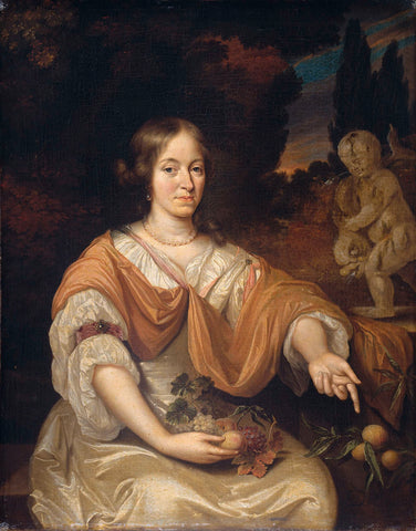 Sara Pottey (1651-1705), Wife of Johan van Bochoven, Daniël Haringh, 1670 - 1690 Canvas Print