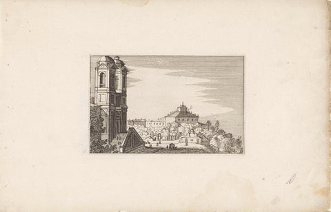 View of a city, Claes Jansz. Visscher (II), 1618 Canvas Print