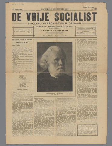 The Free Socialist; social anarchist organ, The Free Socialist, 1916 Canvas Print