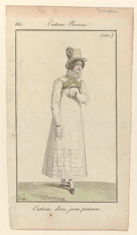 Journal des Dames et des Modes, Costume Parisien, 15 August 1815, (1501): Costume d'une jeune personne., Pierre Charles Baquoy, 1815 Canvas Print