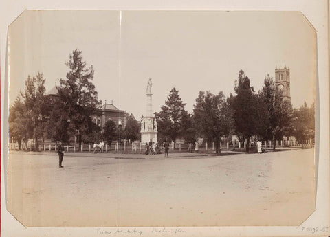 Square in Pietermaritzburg with the monument in memory of the fallen in the Zulu War of 1879, anonymous, in or after 1879 - c. 1910 Canvas Print