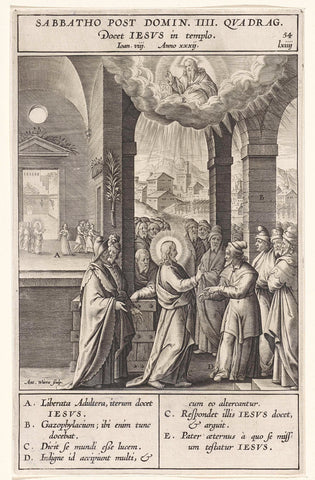 Christ testifies about himself, Antonie Wierix (II), 1593 Canvas Print