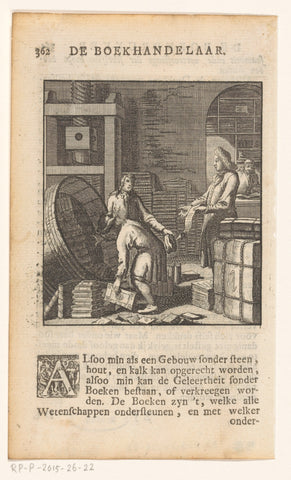 The Bookseller, anonymous, 1736 Canvas Print