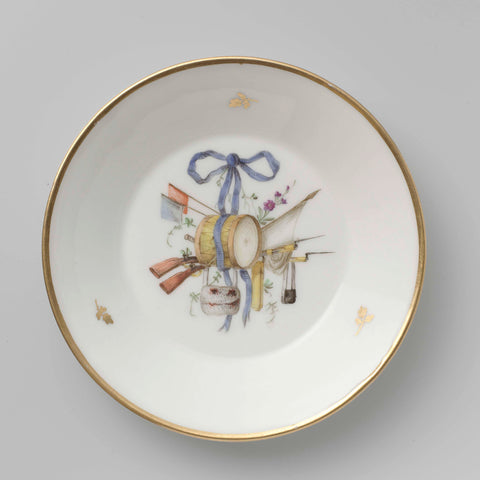 Teacup and saucer, Koninklijke Porcelainfabriek Dommer & Co., c. 1809 - c. 1814 Canvas Print