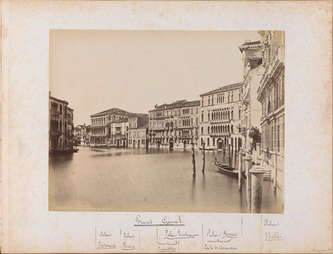 Bend in the Grand Canal in Venice as seen from S.Toma, Carlo Ponti, 1860 - 1881 Canvas Print