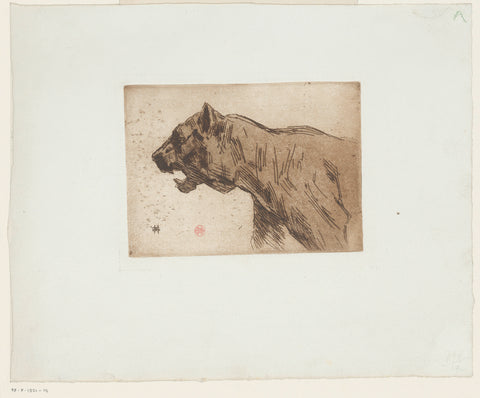 Panther, Henri Charles Guérard, 1856 - 1897 Canvas Print