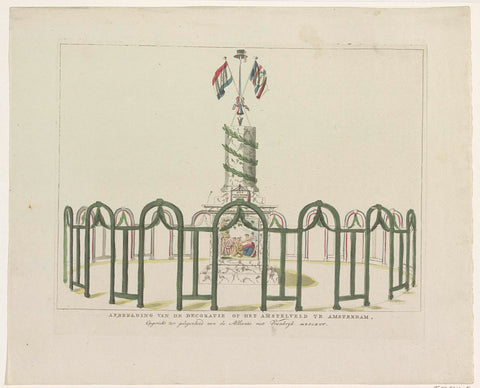 Het Volksbewind Established, decoration on the Amstelveld, 1795, anonymous, 1795 Canvas Print