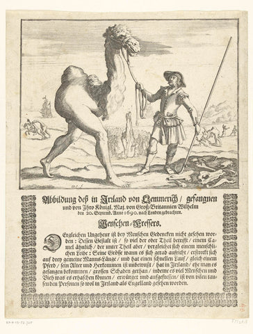 Monstrous camel-man, 1690, unknown, 1690 Canvas Print