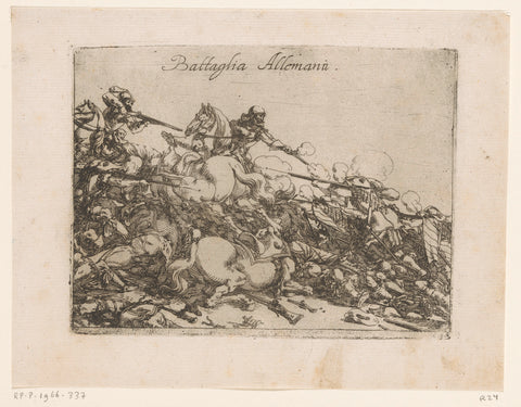 Germans in battle, Johann Wilhelm Baur, 1633 Canvas Print