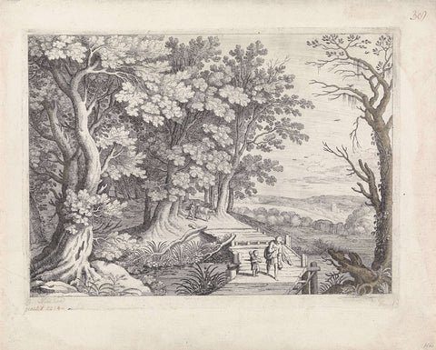 Landscape with Abraham and Isaac, Willem van Nieulandt (II), 1594 - 1635 Canvas Print