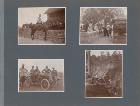 Soldiers with a wagon amidst the public in France, anonymous, 1902 Canvas Print