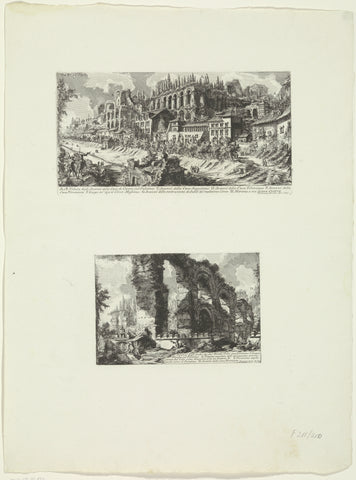 Imperial palaces on the Palatine Hill and the Aqua Claudia in Rome, Giovanni Battista Piranesi, c. 1756 - c. 1757 Canvas Print