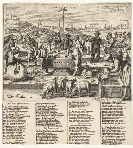 The Game of War (Allegory on the Nordic War), Crispijn de Passe II (1594–1670), engraving, 1656, anonymous, 1656 Canvas Print