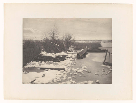 Norfolk Broads in de winter, Peter Henry Emerson (attributed to), 1885 - 1886 Canvas Print