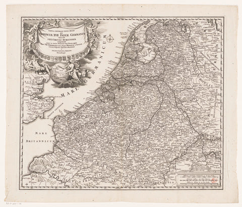 Map of the Seventeen Provinces, Johann Baptista Homann, 1707 - 1716 Canvas Print