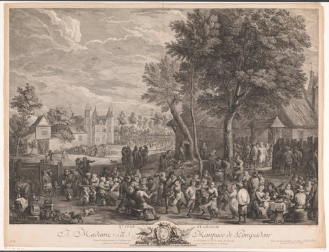 Dorpsfeest, Jacques-Philippe Le Bas, 1751 Canvas Print