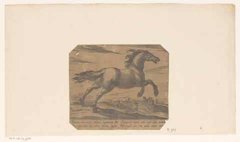 Horse galloping to the right, Antonio Tempesta, 1590 Canvas Print