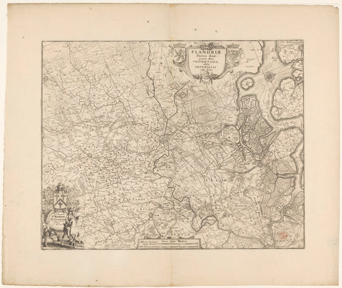 Map of Eigenlijk en Rijks-Vlaanderen, anonymous, 1680 - 1683 Canvas Print