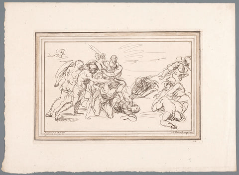 Capture of Simson by the Philistines, Adam von Bartsch, 1782 Canvas Print