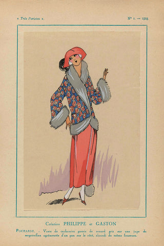 Très Parisien, 1923, No 1: Création Philippe et Gaston, anonymous, 1923 Canvas Print