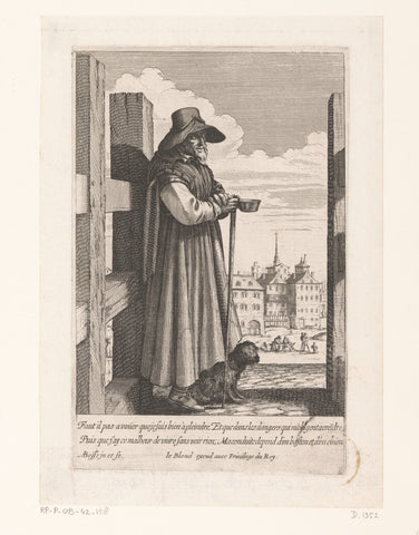 Blind beggar, Abraham Bosse, 1629 - 1630 Canvas Print