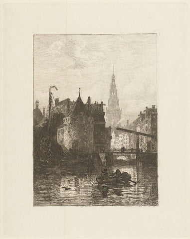 View of the Scheierstoren in Amsterdam, Johan Conrad Greive, 1847 - 1891 Canvas Print