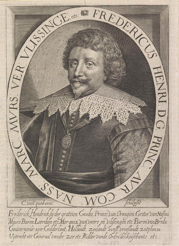 Portret van Frederik Hendrik, prins van Oranje, Crispijn van den Queborn, 1635 Canvas Print