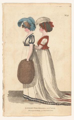 Magazine of Female Fashions of London and Paris. No.23. London Full Dresses, Jan. 1800, Richard Phillips, 1800 Canvas Print