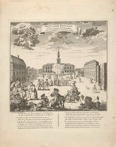 Cartoon on the old and the young pretender, 1745, anonymous, 1745 - 1746 Canvas Print